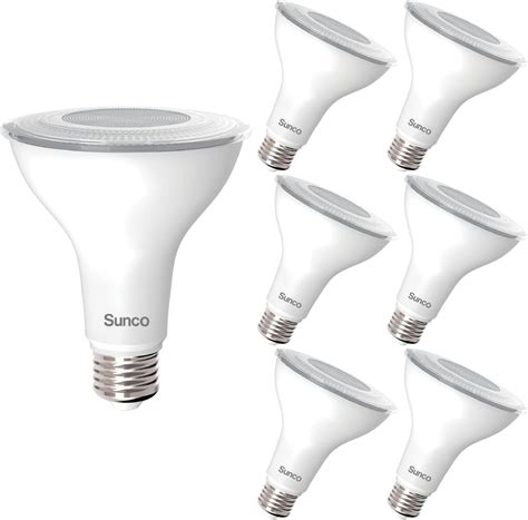 Sunco 6 Pack Dusk To Dawn Light Bulbs Flood Light Outdoor PAR30 LED