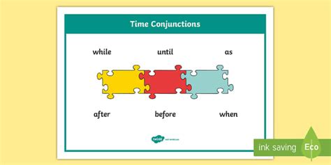 Time Conjunctions Word Mat Teacher Made Twinkl