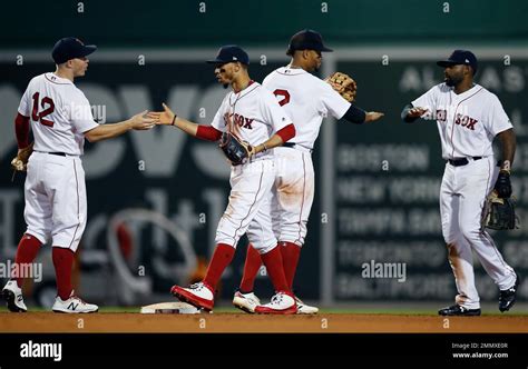 Boston Red Sox Players From Left Brock Holt Mookie Betts Xander