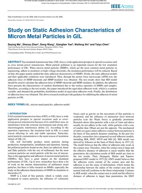 Pdf Study On Static Adhesion Characteristics Of Micron Metal