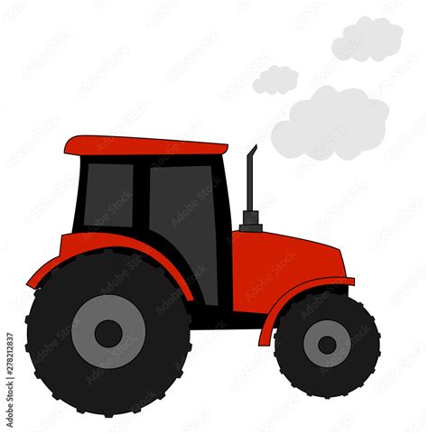 Red Tractor Clipart - Charming Agricultural Illustrations for Every Project