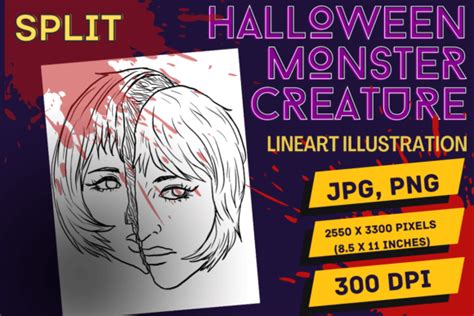 Split Halloween Monster Illustration Graphic By Moonwing Illustrations