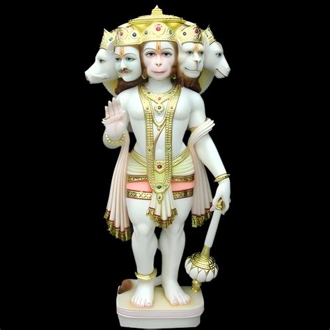 White Marble Panchmukhi Hanuman Statue For Temple Size Feet At Rs