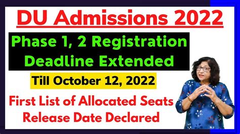 Du Admissions 2022 Phase 1 And 2 Registration Date Extended Delhi University Merit List New