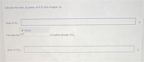 Solved Calculate the mass, in grams, of 4.55 mol of argon, | Chegg.com