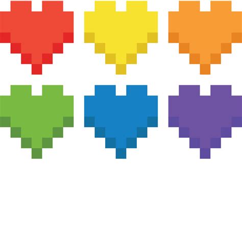 Pixel Pride Heart Text Icon 27517534 Png