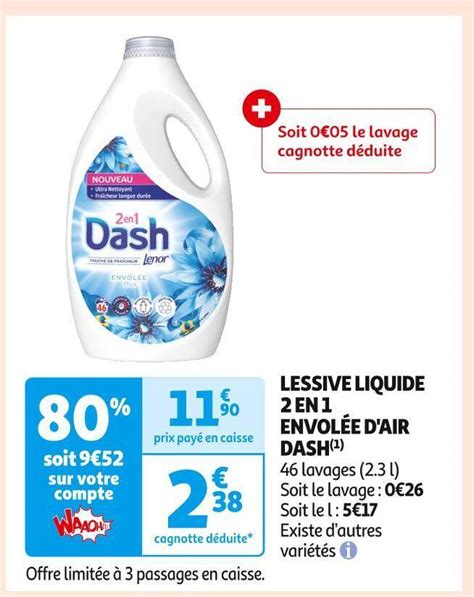 Promo Dash Lessive Liquide En Envol E D Air Chez Auchan Supermarch