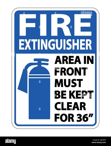 Fire Extinguisher Keep Clear Sign On White Backgroundvector