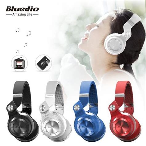 Headphone Bluedio T2 Plus Turbine Bluetooth Dobrável rádio FM