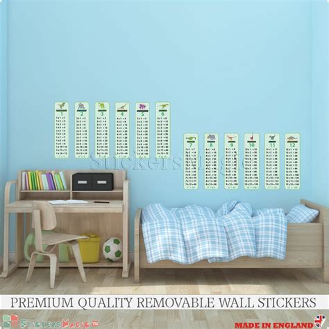 Times Tables Poster Wall Stickers Multiplication Tables Wall Chart