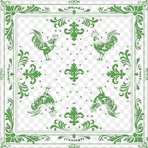 Premium Psd A Green And White Square With A Green Floral Pattern