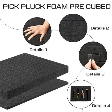 16x12x2 Inch Pick Apart Foam Insert 2pcs Pluck Foam Pre Cubed Foam