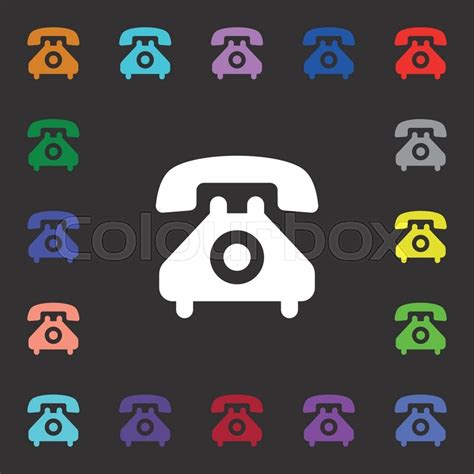 Retro Telephone Handset Icon Sign Stock Vector Colourbox