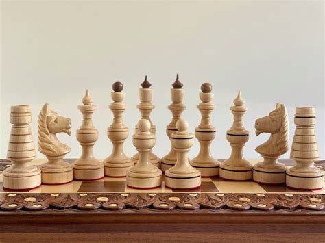 Wooden Chess Pieces, Wooden Chess Set, Chess Set Wood Carving Chess ...