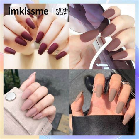 【with Glue】24pcs Fake Nails Matte Matte Fashion Nail Art Finger Fake