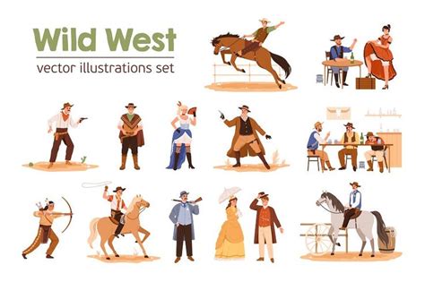 Wild West cartoon characters | Cartoon characters, Game concept art, Wild west