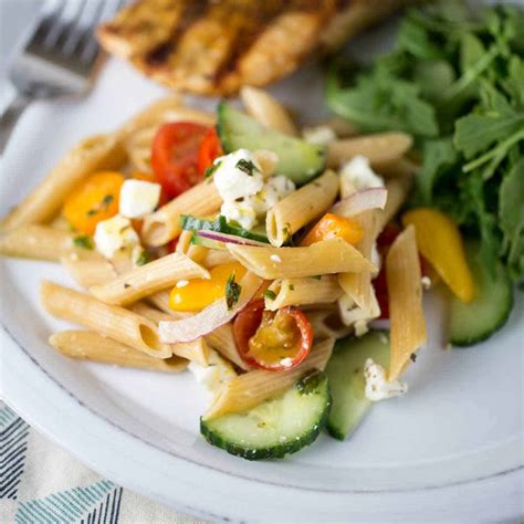 Minute Easy Greek Pasta Salad Recipe Jessica Gavin