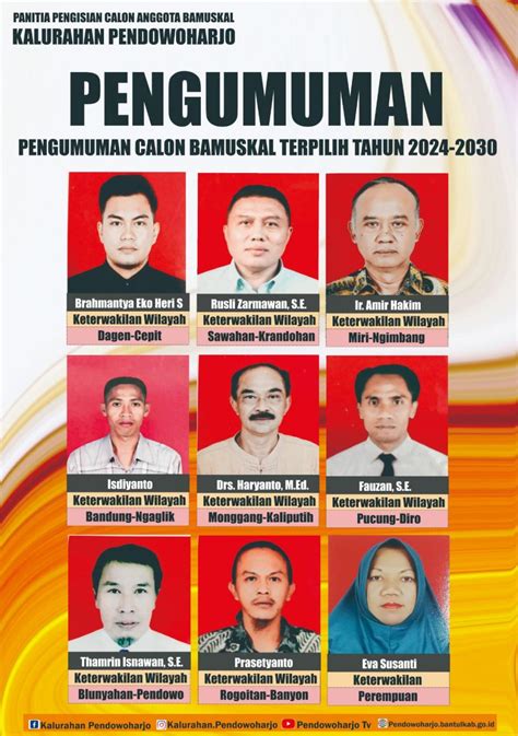 Pengumuman Calon Bamuskal Terpilih Tahun 2024 2030 Website Kalurahan