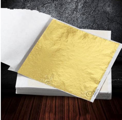 100 Gold Leaf Sheets Practical K Pure Shiny Gold Leaf For Etsy