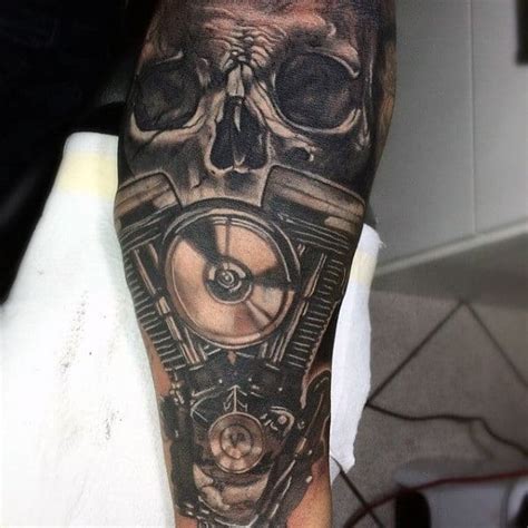 50 Engine Tattoos For Men - Motor Design Ideas