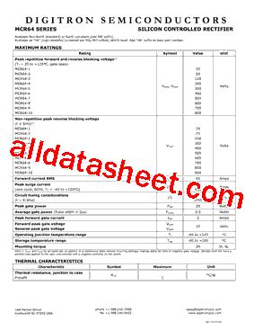 Mcr Datasheet Pdf Digitron Semiconductors