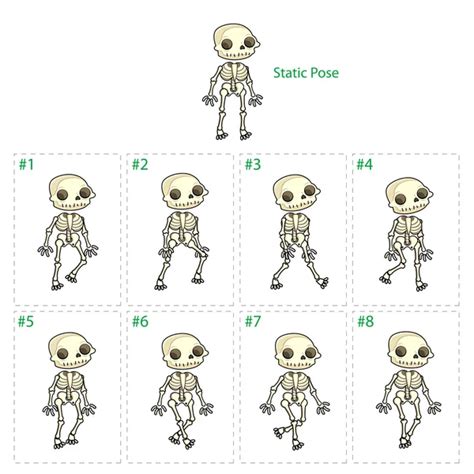 Animation of skeleton walking Vector Art Stock Images | Depositphotos