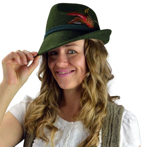 Great Quality German Alpine Style Green 100% Wool Hat - OktoberfestHaus.com #hat #fedora # ...