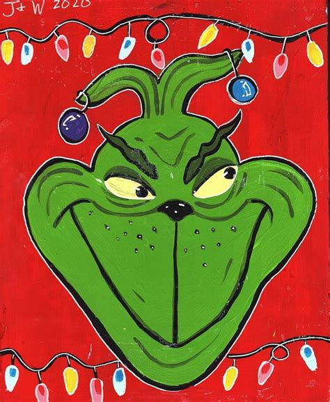 Grinch Fan Art Thurs Full Acrylic Painting On Wood Focus Nm Daily