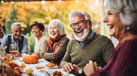 Group Of Seniors Engaging In A Friendly Thanksgiving Trivia Game