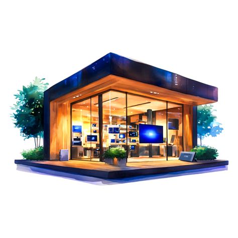 Modern Retail Storefront with Display Screens and Elegant Design