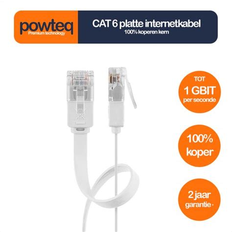 Powteq Platte Internetkabel Meter Gbit Koperen Kern