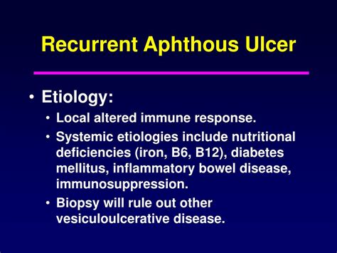 PPT - Recurrent Aphthous Ulcer PowerPoint Presentation, free download ...