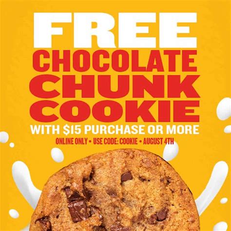 National Chocolate Chip Cookie Day Aug Free Chocolate Chunk Cookie