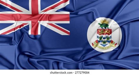 3dillustration Cayman Islands Flag Realistic Waving Stock Illustration