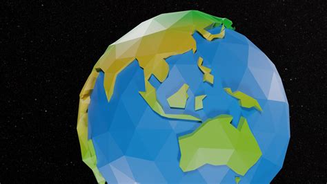 Cartoon Low Poly Earth Model TurboSquid 2029305