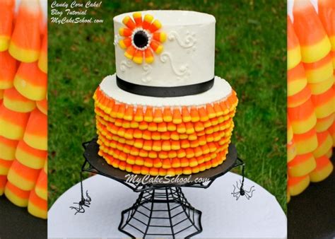 Candy Corn Cake ~ A Cake Decorating Blog Tutorial My Cake School