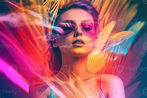 Summer Themed Double Exposure Bikini Portrait 28356175 Stock Photo At