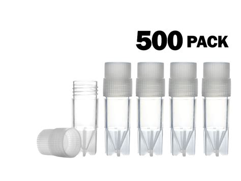 Plastic Storage Vials 1ml 500pk Polypropylene Screw Cap Klm