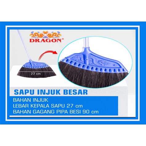 Jual Sapu Ijuk Hitam Gagang Panjang Dragon Sapu Lantai Besar Awet