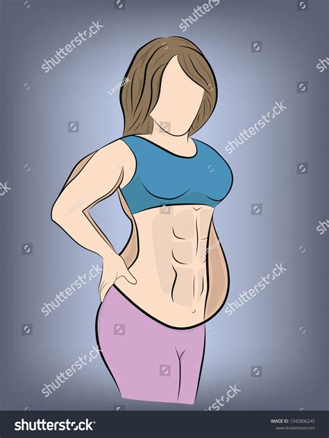 Woman Before After Losing Weight Vector Stock Vector Royalty Free