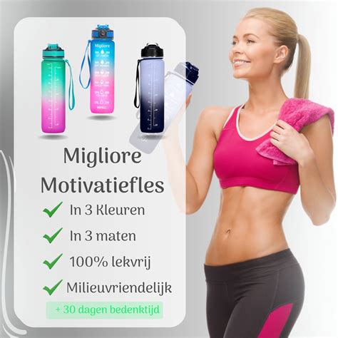 Migliore Drinkfles Luxe Drinkfles Met Rietje Waterfles Liter