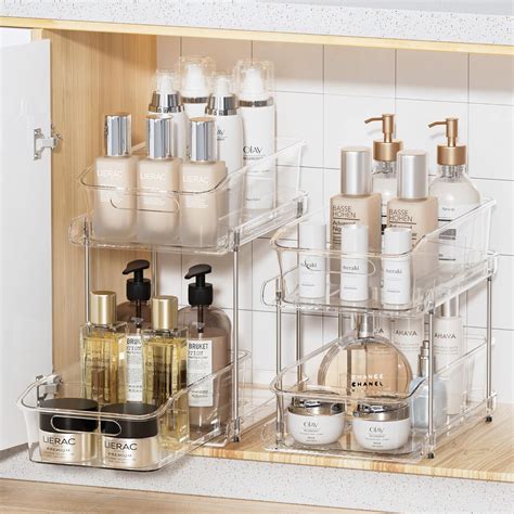 Amazon Delamu Tier Clear Under Sink Organizers And Storage