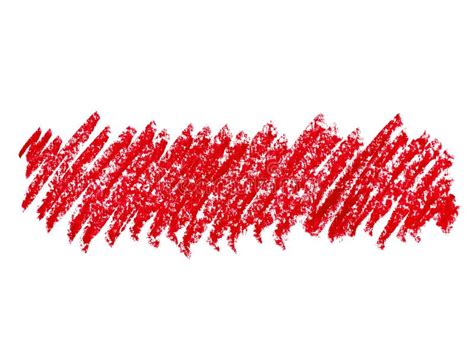 Abstract Crayon On White Background Red Crayon Scribble Texture Stock