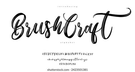 Brush Script Handwritten Alphabet Font Stock Vector (Royalty Free ...