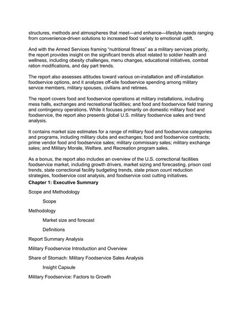 Trends in U.S. Military and Correctional Facility Food and Foodservice