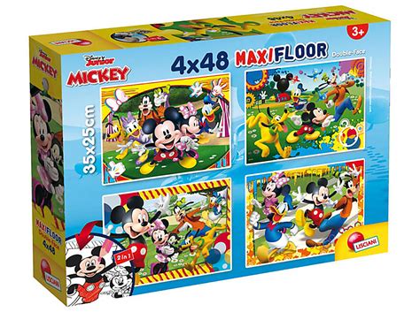 DISNEY Ausmal Puzzle Box 4x48 Teile 25x35cm Micky Maus Von Lisciani