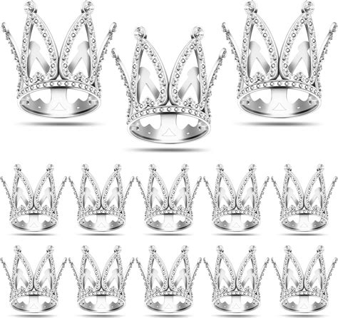 16 Pcs Mini Crown Cake Topper Princess Tiara Crown Cupcake