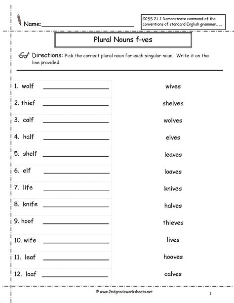 Regular And Irregular Plural Nouns Worksheets