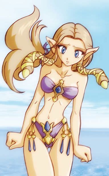 Sexy Zelda From Twilight Princess In Bikini A La Playa Fanart