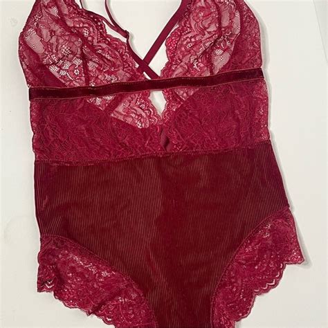 Adore Me Tops Nwt Womens Adore Me Onepiece Rumred Lace Lingerie